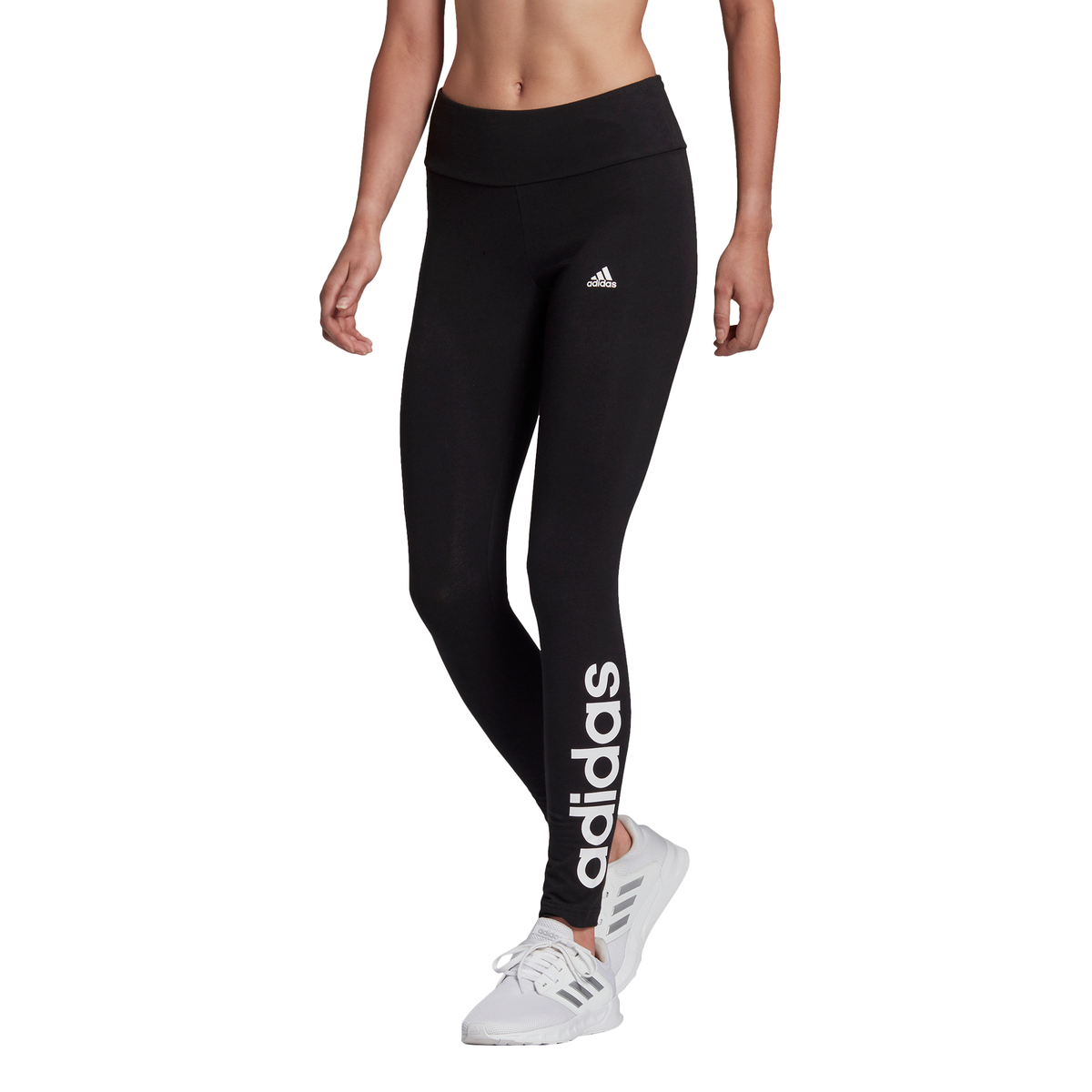 Leggings neri adidas LOUNGEWEAR Essentials High-Waisted Logo, Abbigliamento Sport, SKU a713000126, Immagine 0